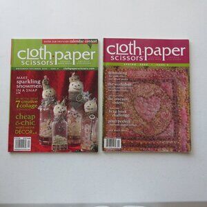 Cloth Paper Scissors Collage Mixed Media Lot of 2 Magazines 2005, 2008